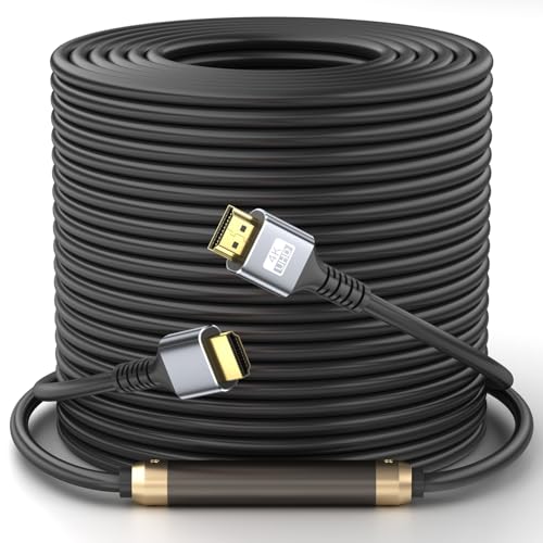 looyotul 4k Hdmi Kabel 30m Ultra High Speed HDMI 2.0 Kabel 4K@60Hz 18gbps Gold überzogener Stecker 3D ARC Ethernet HDMI Kabel für HDTV Monitor Laptop Roku TV Xbox PS3/PS4 (Silber) von looyotul