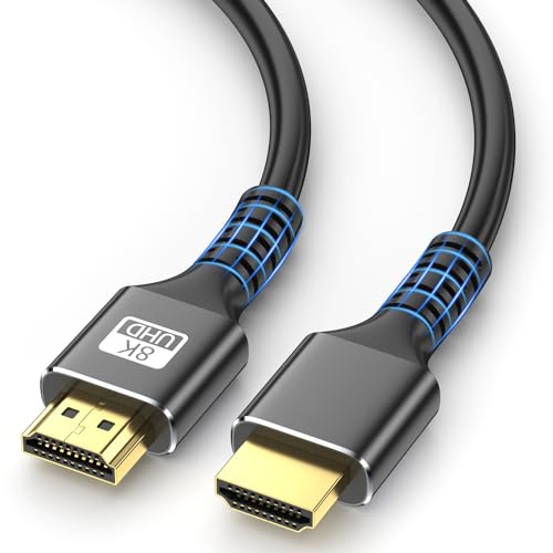 looyotul 8K Hdmi Kabel 0.5m Ultra High Speed HDMI 2.1 Kabel 4K@120Hz 8K@60Hz 48gbps Gold überzogener Stecker 3D eARC Ethernet HDMI Kabel für HDTV Monitor Laptop Roku TV Xbox PS4/PS5 (Schwarz) von looyotul