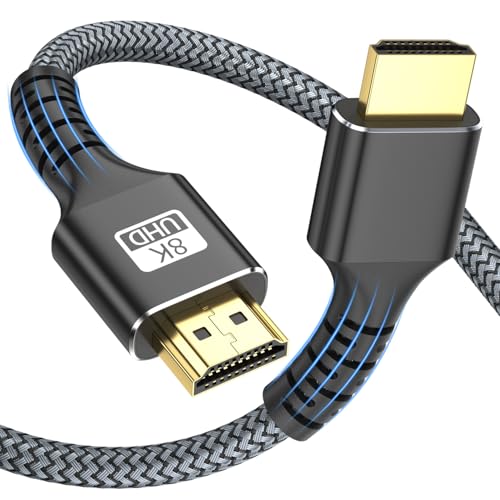 looyotul 8k Hdmi Kabel 2m Ultra High Speed HDMI 2.1 Kabel 8K@60HZ 4K@120HZ 48Gbps HDMI Kabel für HDTV,PS4,PS5,Monitor Laptop,Xbox,HDCP 2.2&2.3 Unterstützung HDR,eARC,Ethernet,Dolby. (Schwarz) von looyotul