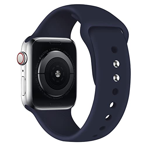 lopolike Kompatibel mit Apple Watch Band 38/40/41 mm für Damen/Herren, weiches Silikon-Armband, Ersatzarmband für iWatch Series 8 SE 7 6 5 4 3 2 1,(Midnight Blue,Extralang) von lopolike