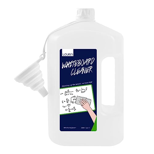 loukin Non-Toxic Whiteboard Cleaner, 1 Gallone (128oz) Dry-Erase Board Cleaner Ready-To-Use Refill, Connected Collapsible Silikontrichter für Canned Liquid, entfernt Whiteboard Flecken von loukin