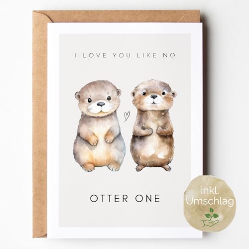 loulala® Otter Geburtstagskarte (I love you like no Otter One) von loulala