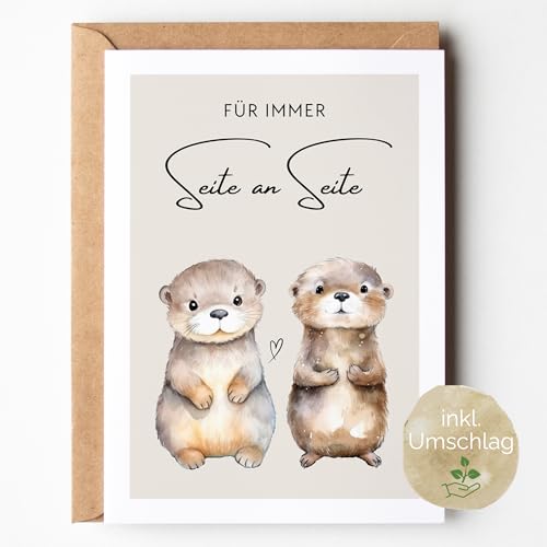 loulala® Otter Geburtstagskarte (Seite an Seite) von loulala