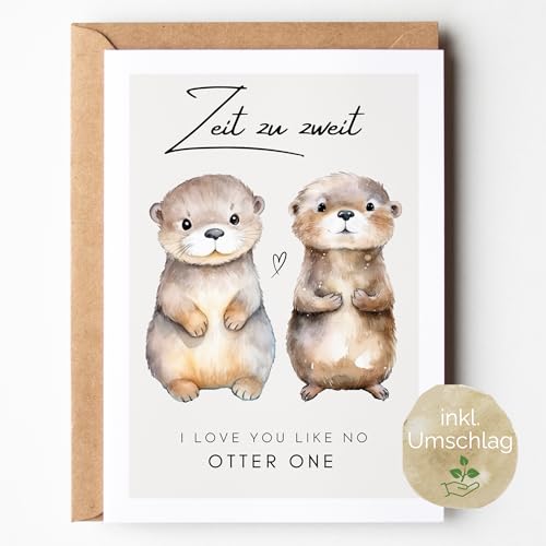 loulala® Otter Geburtstagskarte (Zeit zu zweit Otter) von loulala