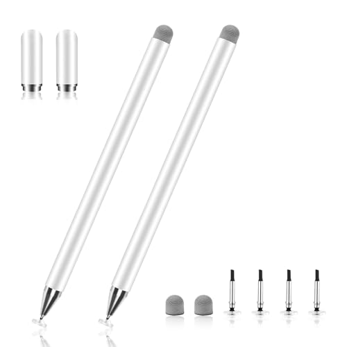 Stylus-Stifte für Touchscreens, 2-in-1-Tablet-Bleistift, universeller Touchscreen-Eingabestift, hohe Empfindlichkeit, kapazitiver Bleistift mit magnetischer Kappe, feine Spitze und Faserspitze zum von ltteea