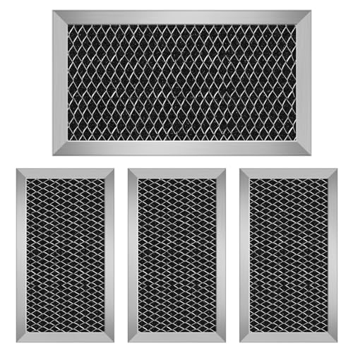 LUBIYACK Mikrowellen-Kohlefilter, Ersatz für GE JX81J WB02X11536, Mikrowellenfilter, 15,6 x 10 cm, 4 Stück von lubiyack