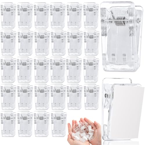 luckaide 30 Stück Klebrige Federclips, Selbstklebende Federklammern, Transparente Kunststoff Klebeklammern Outdoor Selbstklebend Wandclips Deko Clip Selbstklebende Wandclips Für Fotodokumente von luckaide