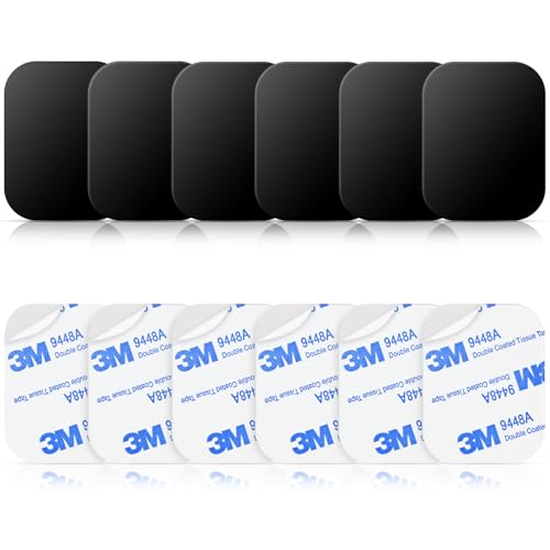 luckaide Metallplättchen Selbstklebend, 6 Stück Metallplatte für Magnete, Metall Platte Selbstklebende Set, Handy Magnetplatte, Mit Starkem Kleber für Sehr Dünn Metallplatten für Handy und Tablet von luckaide