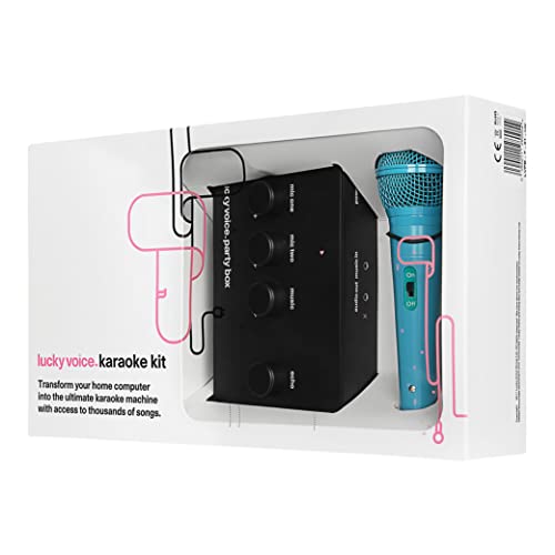 Lucky Voice Karaoke-Maschine – Karaoke-Set mit Mikrofon für Erwachsene, Kinder und die ganze Familie – für Mac, PC, iOS, Android, über 9.000 Songs - Blaues Mikrofon von lucky voice