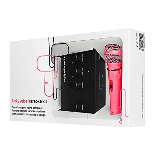 Lucky Voice Karaoke-Maschine – Karaoke-Set mit Mikrofon für Erwachsene, Kinder und die ganze Familie – für Mac, PC, iOS, Android, über 9.000 Songs - Rosa Mikrofon von lucky voice