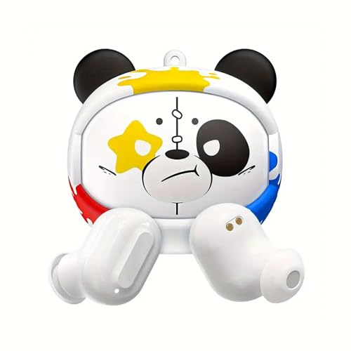 lukg Bluetooth Kopfhörer, Kopfhörer Kabellos Bluetooth 5.3 Personalisierter Trend Innovative Kopfhörer, Kabellose Kopfhörer Tiefer Bass Wireless Earbuds 25Std, IP7 Wasserdicht, Weiß Panda-Kopfhörer von lukg