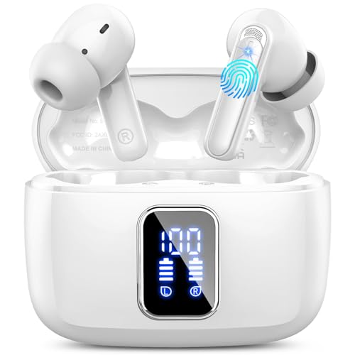 lukg Kopfhörer Kabellos Bluetooth 5.3 in Ear Kopfhörer mit 4 ENC Noise Cancelling Mic, IP7 Wasserdicht Ohrhörer LED Anzeige, Touch Control lukg Kopfhörer Kabellos Bluetooth 5.3 in Ear Kopfhörer mit 4 ENC Noise Cancelling Mic, IP7 Wasserdicht Ohrhörer LED Anzeige, Touch Control von lukg