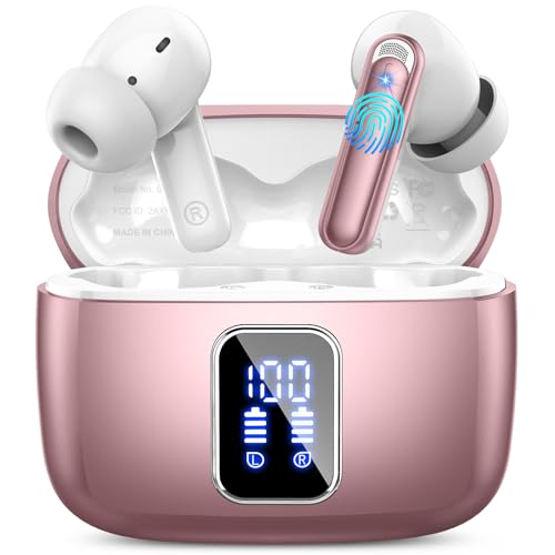 lukg Kopfhörer Kabellos Bluetooth 5.3 in Ear Kopfhörer mit 4 ENC Noise Cancelling Mic, Touch Control, IP7 Wasserdicht Ohrhörer LED Anzeige lukg Kopfhörer Kabellos Bluetooth 5.3 in Ear Kopfhörer mit 4 ENC Noise Cancelling Mic, Touch Control, IP7 Wasserdicht Ohrhörer LED Anzeige von lukg