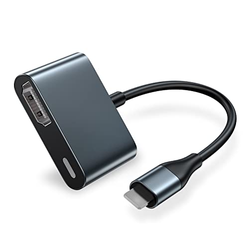 HDMI Adapter für iPhone, 1080P Digital AV Video Sync Screen HDMI Kabel Converter Connector für alle iPhone/Pad zu TV/Monitor/Projektor, Unterstützung Telefon Aufladen,Keine Notwendigkeit Netzteil von lulaven