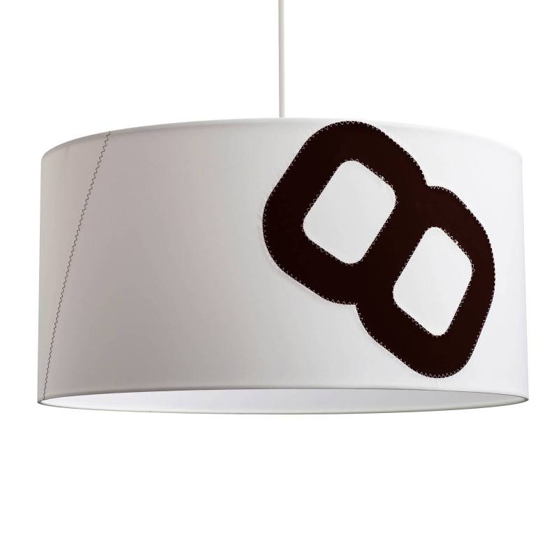 Hängelampe Heimathafen aus Segel 60cm weiß/schwarz von lumbono