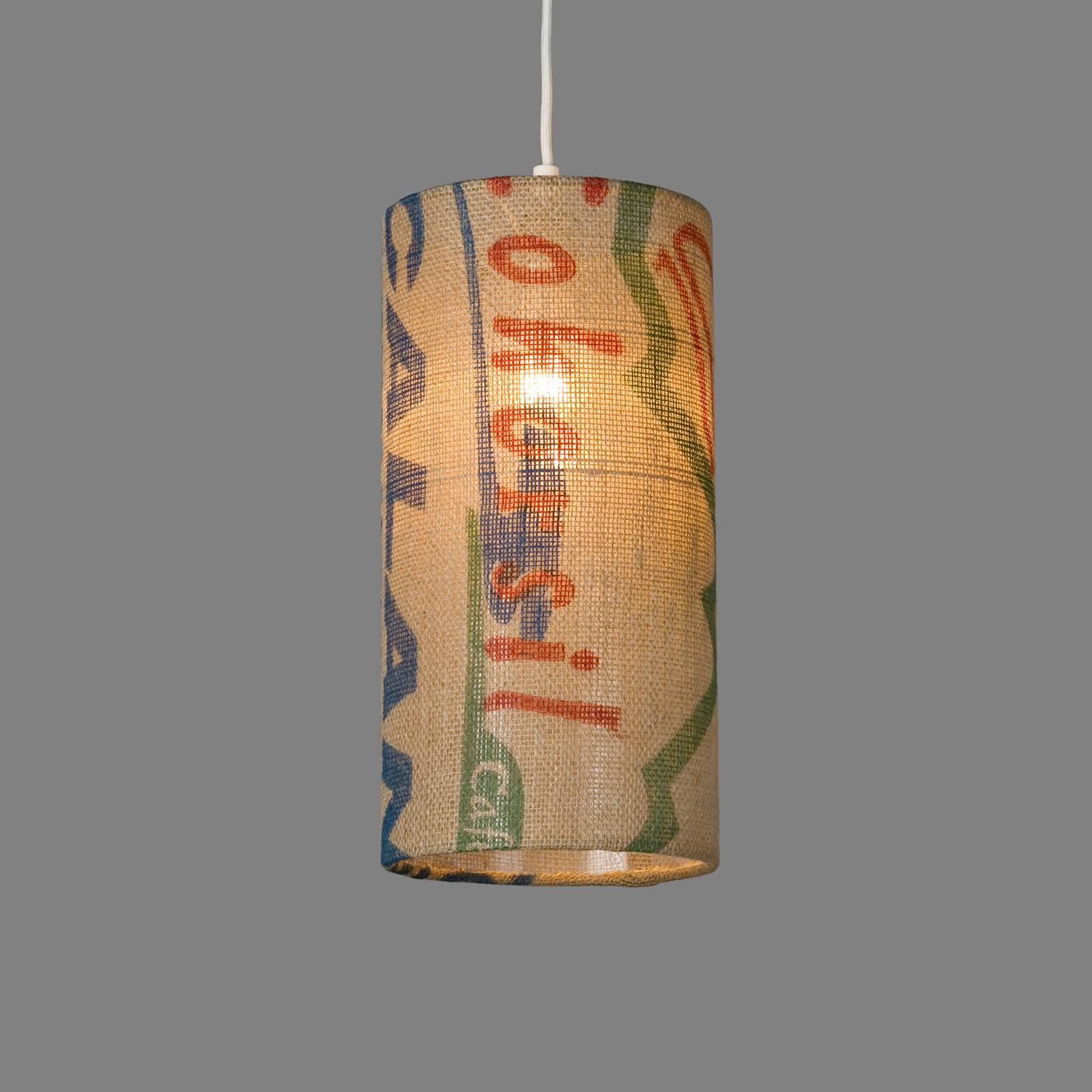 Hängeleuchte N°91 Perlbohne aus Jute-Kaffeesack Hängeleuchte N°91 Perlbohne aus Jute-Kaffeesack von lumbono