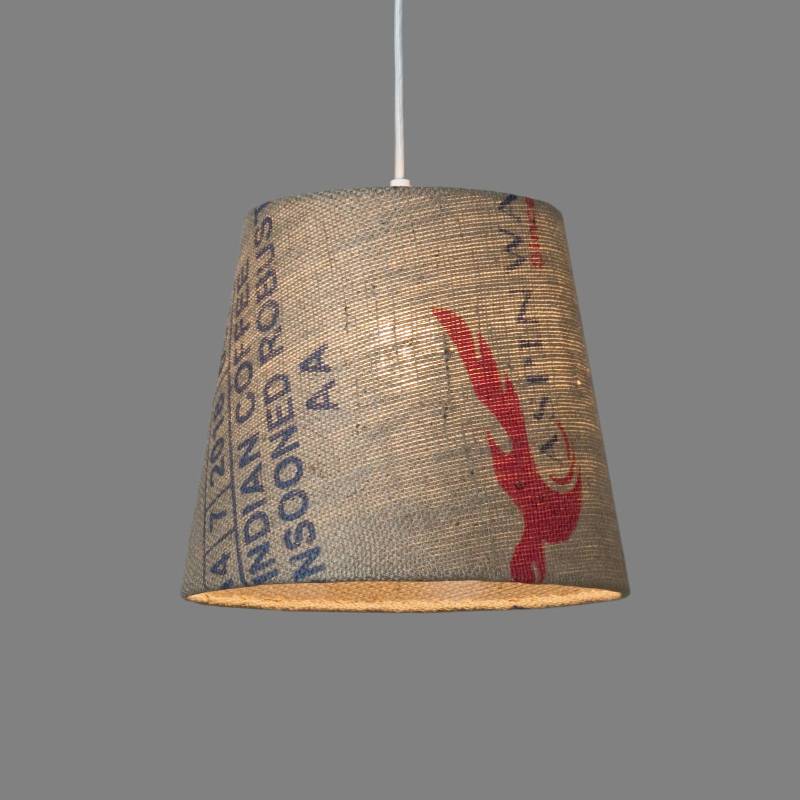 Pendelleuchte N°68 Perlbohne aus Jute-Kaffeesack von lumbono