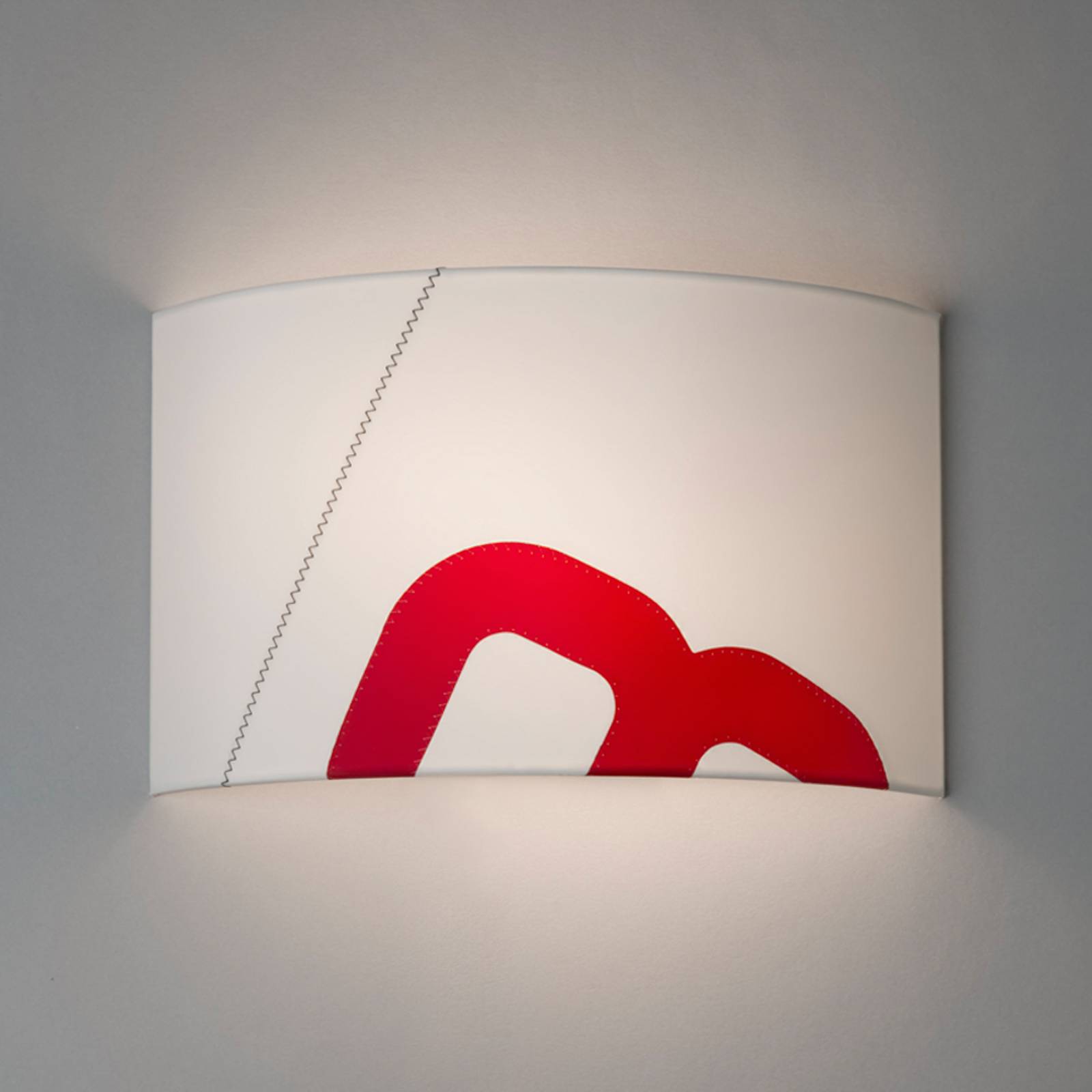 Wandleuchte Heimathafen aus Segel, weiß/rot Wandleuchte Heimathafen aus Segel, weiß/rot von lumbono
