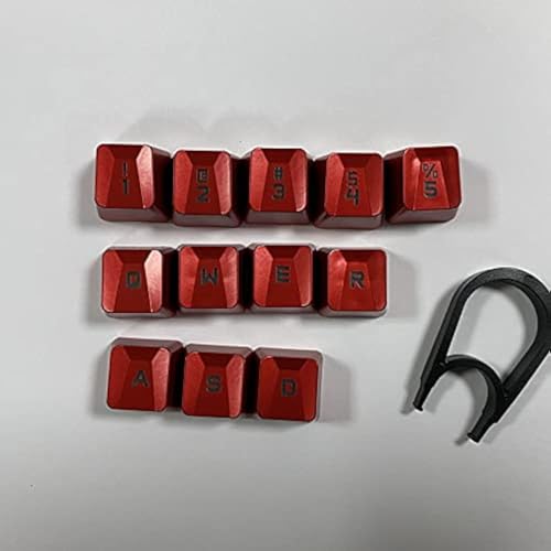 Geeignet für Logitech Tastatur Translucent Alternate Keycaps für G910 G810 G Pro G413 G613 alternate lichtdurchlässige Spiel-Tastenkappen (12 Tasten, rot) von LUO