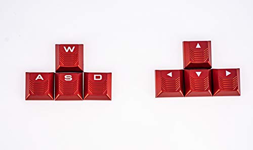 Mechanische Tastatur-Tastenkappen, WASD-Tastenkappen, Richtungstasten, rutschfeste Textur-Design, professionelle Gaming-Tastenkappen (rot) von luo