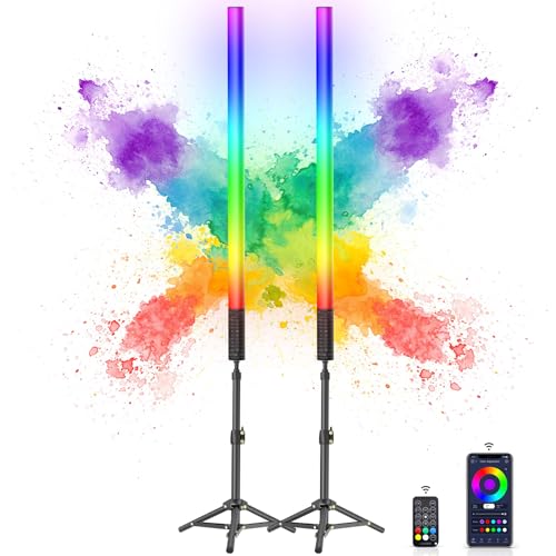 LUXCEO 2 Pack LED Video Lichtstab Mood1S, dimmbar und Speicher, APP-Steuerung, Eingebauter 2500 mAh Akku, 85cm RGB-Fotolampe für YouTube, TikTok, Spiel-Streaming, Partybar, Foto-Beleuchtung LUXCEO 2 Pack LED Video Lichtstab Mood1S, dimmbar und Speicher, APP-Steuerung, Eingebauter 2500 mAh Akku, 85cm RGB-Fotolampe für YouTube, TikTok, Spiel-Streaming, Partybar, Foto-Beleuchtung von luxceo