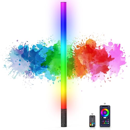 LUXCEO LED Videoleuchte Lichtstab Mood1S, APP-Steuerung, Eingebauter 2500 mAh Akku, 85cm RGB Fotografie Licht für YouTube, TikTok, Spiel-Streaming, Partybar,Foto-Beleuchtung von luxceo