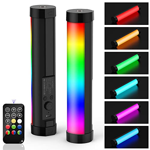 LUXCEO P100 Led Videoleuchte RGB,Mini LED Licht,Tragbares Lightbar für Fotografie, Tiktok YouTube Videoaufnahmen Studio,CRI 95+,TLCI 99+,2000mAh,3000/6000K von luxceo