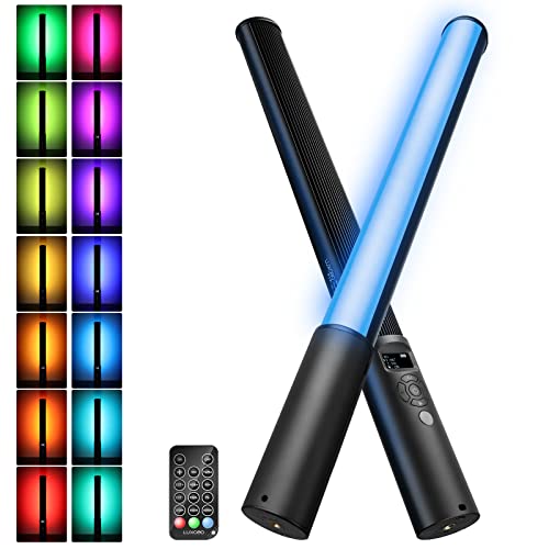 LUXCEO P400S LED Videoleuchte RGB Lichtstab Fotografie,LED Fotografie Volle Farbe Licht,2500K-6500K,1100 Lumen,Full Color,Helligkeit 0–100% einstellbar,12 Effekte für TikTok,Vlog,YouTube,Fotografie von luxceo