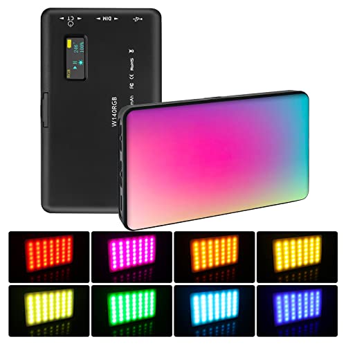 LUXCEO RGB LED Videoleuchte, Kamera Licht CRI95+ 2500K-9000K Dimmbar,360° Vollfarbe LED Video Licht mit 3100 mAh Akku für Vlog Live-Streaming YouTube Videokonferenz Fotografie DSLR Kamera von luxceo