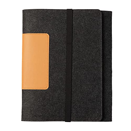 luxdag Organizer aus Filz mit veganem Lederpatch und Gummiband A4 (Motiv & Größe wählbar) - Multifunktionale iPad, Kindle Hülle - Office Schreibmappe für unterwegs von luxdag