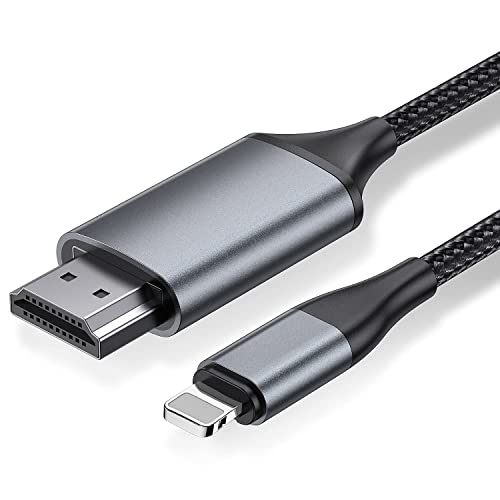 [4M lange Version]HDMI Kabel für iPhone, HDMI Konverter Kabel, Telefon/Pad/Pod zum TV, HDMI Verbindungskabel, OS 11, 12, 13, 14, YouTube TV Ausgang, High Definition HD1080P grau von luyuan