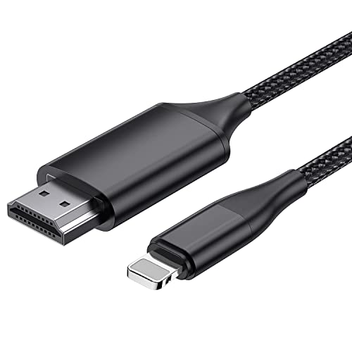 HDMI-Kabel für iPhone, HDMI-Konverterkabel 2,0 m, Phone/Pad/Pod auf TV, HDMI-Verbindungskabel, iOS 11, 12, 13, 14, YouTube TV-Ausgang, High Definition HD1080P schwarz von luyuan