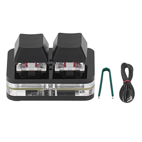 lvifloae 2 Tasten rote Schaltertastatur Mini USB mechanische Tastatur Kopieren Einfügen Funktion Rhythmus Spiele (Negro) von lvifloae