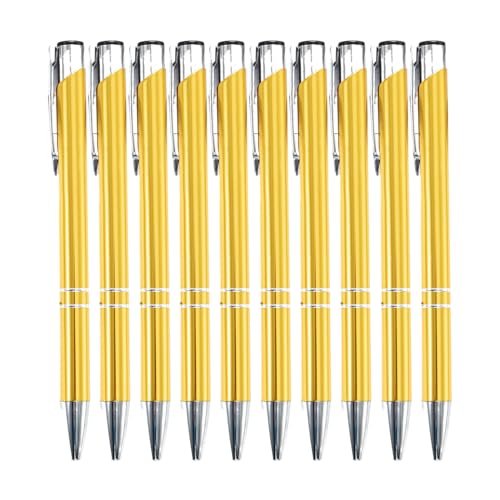 lxuebaix 10 x Kugelschreiber, 1,0 mm, Druckkugelschreiber, Metall, Bürostift, glatter Schreibstift, Schreibwaren, Schule, Bürobedarf von lxuebaix