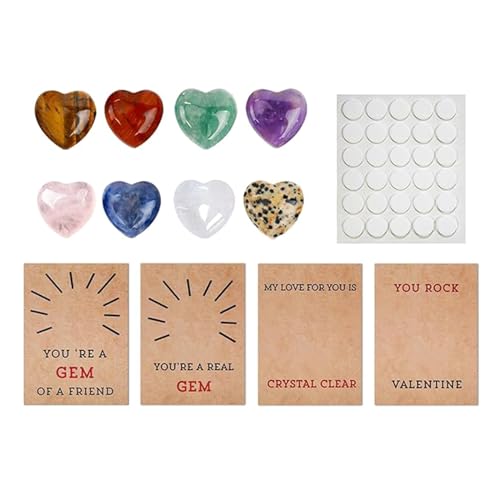 lxuebaix 24.12.36 Stück Valentinstagskarten mit herzförmigen Steinen, Valentinstagsgeschenke für Kinder, Jungen und Mädchen, Schulparty-Mitbringsel von lxuebaix