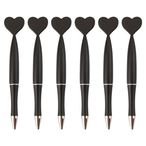lxuebaix 6 Stück Kugelschreiber mit schwarzer Tinte, 1,0 mm, Bürostifte, herzförmige Stifte, Hochzeitsstifte, Schreibwaren, Schule, Bürobedarf von lxuebaix