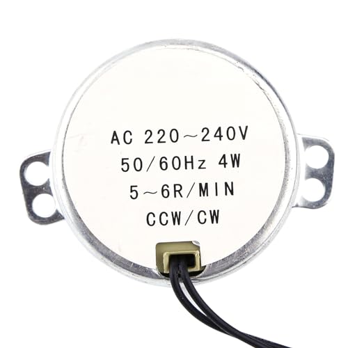 Synchronmotor, 50/60Hz Frequenz 220-240V AC Synchronmotor Getriebemotor 4W Getriebemotor CW/CCW, Pyramidenmotor Leise für Mikrowellenofen Drehtisch (5-6 U/min) von lyrlody