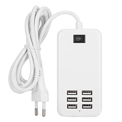lyrlody Ladeadapter, 6 Port USB 30 W Charging Station USB Hub Ladestation mit Überlastschutz für Geräte (EU-Stecker) von lyrlody