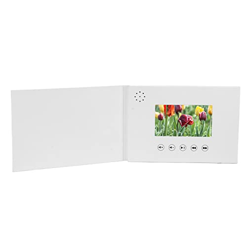lyrlody Video Grußkarte, Videobroschüre Elektronische Grußkarte mit 720P HD Videoabspielung Tragbare Werbebroschüre mit LCD-Bildschirm, für Hochzeiten Unternehmen (4,3 Zoll 500mah Li -Ion -Akku) von lyrlody