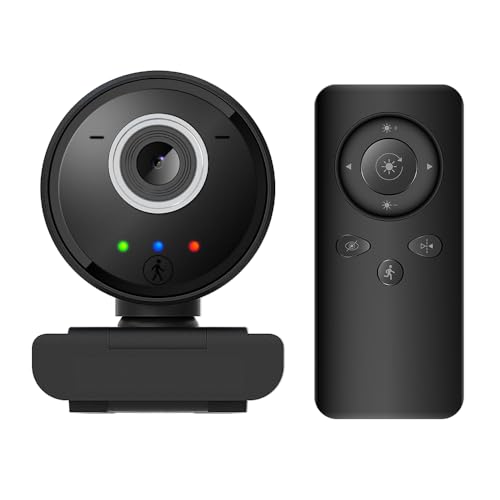 m / s / h MSH 420 USB-Webcam für Chats mit Auto-Tracking (folgt Ihren Bewegungen), Fernbedienung Full HD, USB, eingebautes Dual-Microfon von m / s / h