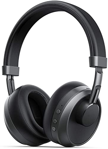 m MU Bluetooth Kopfhörer Over Ear, 25 Std Kopfhörer Kabellos Bluetooth, HiFi Stereo, Eingebautes Mikrofon, Faltbares Wireless Headphones für Handys/iPad/Laptops/PC -Schwarz von m MU