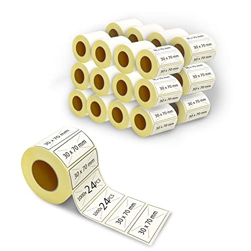 m MU Etiketten Selbstklebend, 70×30MM, 24 Rolle Pack Etikett x 1000 St. Je Rolle = 24000 Label, Kompatibel für Etikettendrucker,DHL-UPS-DPD,Adressetiketten Selbstklebend|7×3CM von m MU