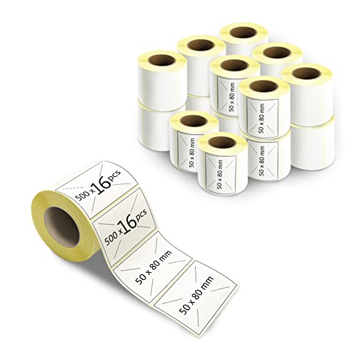m MU Etiketten Selbstklebend, 80×50MM, 16 Rolle Pack Etikett x 500 St. Je Rolle = 8000 Label, Kompatibel für Etikettendrucker,DHL-UPS-DPD,Adressetiketten Selbstklebend|8×5CM m MU Etiketten Selbstklebend, 80×50MM, 16 Rolle Pack Etikett x 500 St. Je Rolle = 8000 Label, Kompatibel für Etikettendrucker,DHL-UPS-DPD,Adressetiketten Selbstklebend|8×5CM von m MU