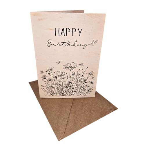 Vintage Geburtstagskarte mit Blumendesign, DIN A6 10,5x14,8 cm, 10er Set mit Kraftpapier-Umschlägen, Klappkarte Vintage Geburtstagskarte mit Blumendesign, DIN A6 10,5x14,8 cm, 10er Set mit Kraftpapier-Umschlägen, Klappkarte von m-creativeworld production