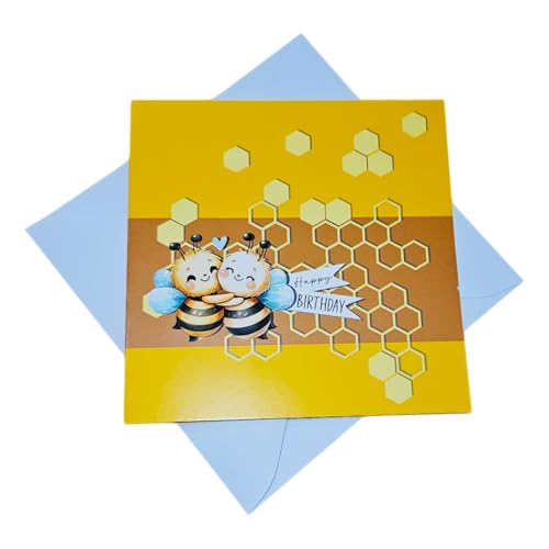 m-creativeworld production Süße Geburtstagskarte mit Bienenmotiv, 12x12 cm, Quadratisch, mit Umschlag, 10er Set m-creativeworld production Süße Geburtstagskarte mit Bienenmotiv, 12x12 cm, Quadratisch, mit Umschlag, 10er Set von m-creativeworld production