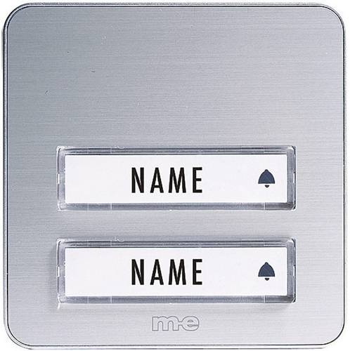 M-e modern-electronics KTA-2 A/S Klingelplatte mit Namensschild 2fach Silber 12 V/1A von m-e modern-electronics