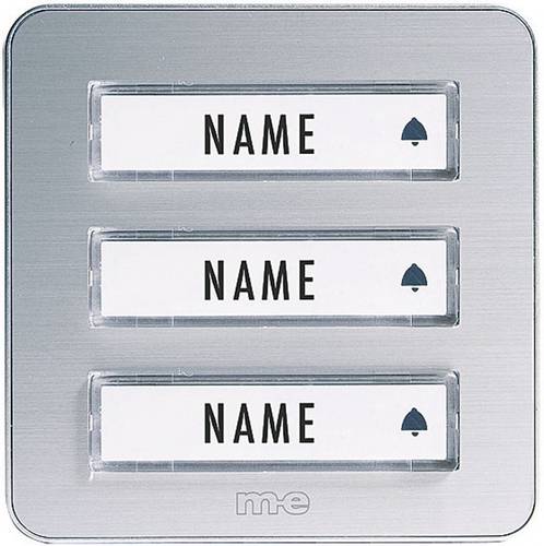M-e modern-electronics KTA-3 A/S Klingelplatte mit Namensschild 3fach Silber 12 V/1A von m-e modern-electronics