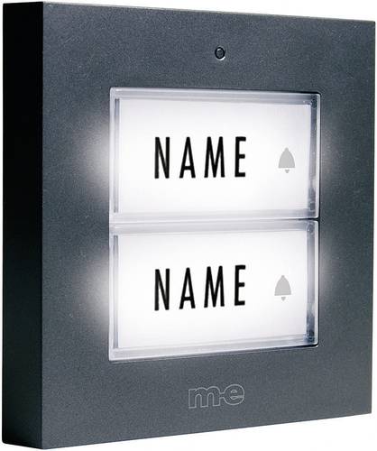 M-e modern-electronics KTB-2A Klingelplatte mit Namensschild 2fach Anthrazit 12 V/1A von m-e modern-electronics