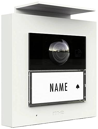 m-e VS-21 W Vistasmart iP Video-Türsprechstation aus weiß beschichtetem Aluminium | Türklingel mit Kamera und RFID | Klingel mit Kamera, WLAN/LAN | Video Türklingel Eingangsüberwachung IP44 von m-e