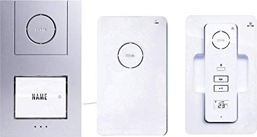 m-e modern-Electronics DECT 1666136 40941 Funk-Türsprechanlage mit 1 Familienhaus, weiß/Silber von M-E